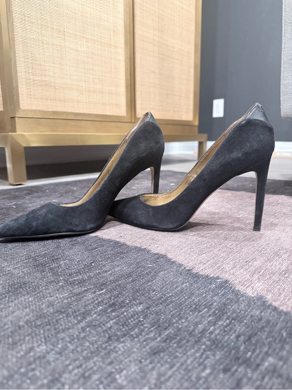 Sam Edelman Classic Black Suede Pointed-Toe High Heels Women’s 10